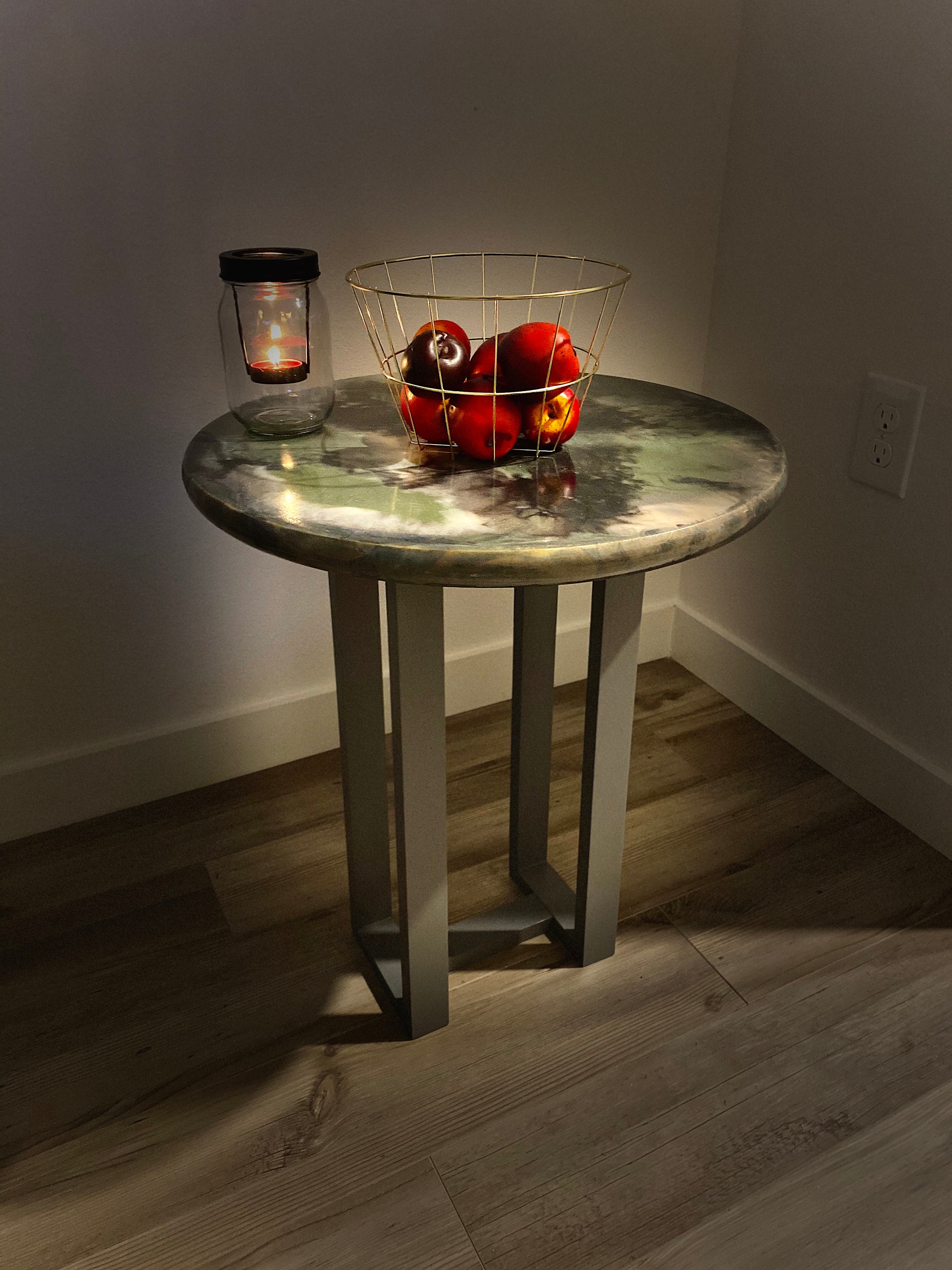 Epoxy Resin Side Table Night Stand Colorful Handmade Side Etsy