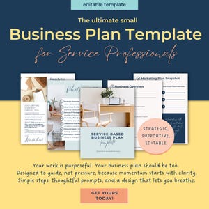 Editable Business Plan Template | Australia | Service Providers | Canva & PDF | Small Business, NDIS, Allied Health|Professionals|Creatives