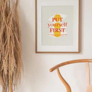 Put Yourself First Wall Print, Quote Wall Art, Colourful Digital Download Print, Large Printable Art, Downloadable Prints image 3