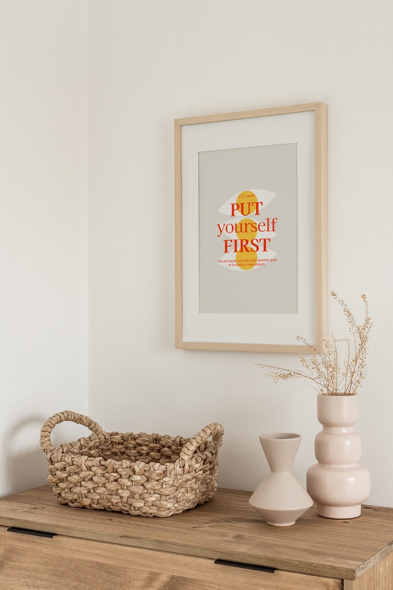 Put Yourself First Wall Print, Quote Wall Art, Colourful Digital Download Print, Large Printable Art, Downloadable Prints image 6