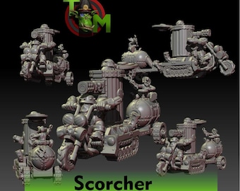 Retro Orc Flame Trakktor | @Trollet_Miniatures