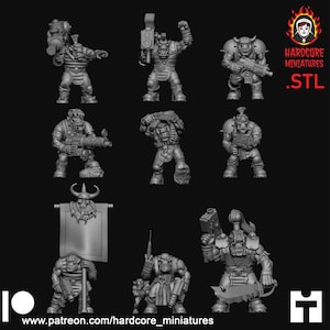 Death Skull Clan | x9 Space Orks | Hardcore Miniatures