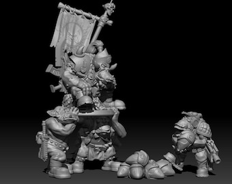 Diorama de botín de guerra / Jefe orco espacial / @Trollet_Miniatures