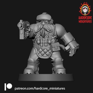 Dwarf Sargeant | Retro Space Dwarves | Hardcore Miniatures