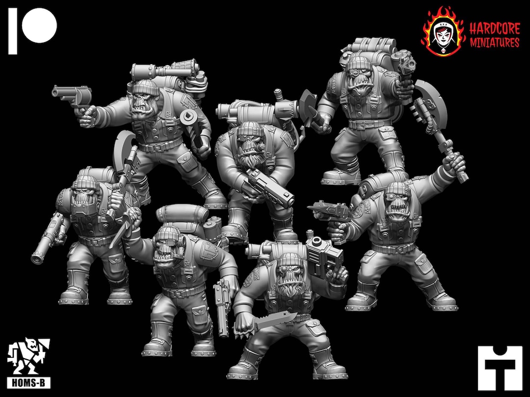 Space Orc Kommandos | Hardcore Miniatures - Etsy