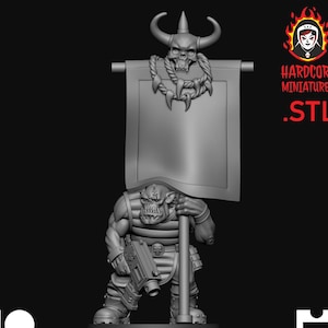 Banner Ork Boy | Retro Space Orks | Hardcore Miniatures