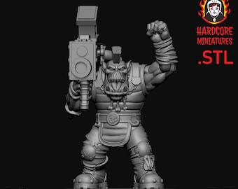 Orko de gran bólter / Orcos espaciales retro / Miniaturas hardcore