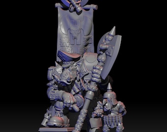 GoreAxe Warlord | Space Orcs | @Trollet_Miniatures