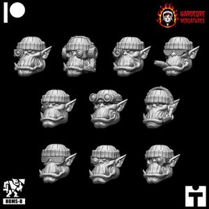 Retro Orc Beanie Heads | Hardcore Miniatures