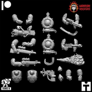 Kommando Orcs Special Weapons Short Sleeves Arms | Hardcore Miniatures