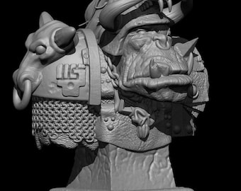 Ork Warlord Bust | Spaceorks | @Trollet_Miniatures