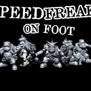 Warbiker Boyz on Foot | Space Orks | Trollet Miniatures