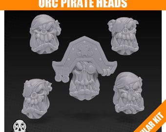 Orc Pirate Heads | MaliciousMinis