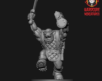 Crazy Ork Boy | Retro Space Orks | Hardcore Miniatures