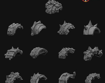 Fury Orc Shoulder Pads (x13) | Hardcore Miniatures