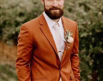 burnt orange suit jacket
