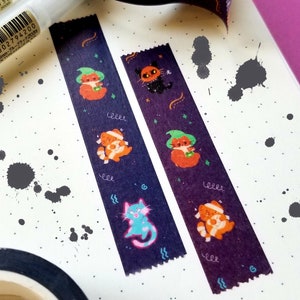 Washi Tape, Black Cat Washi Tape, Halloween Cat Washi Tape, Full Roll -  CWWTS-9