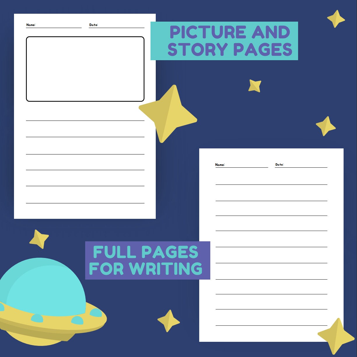 Printable Lined Paper and Story Pages Handwriting Paper Helper for ...