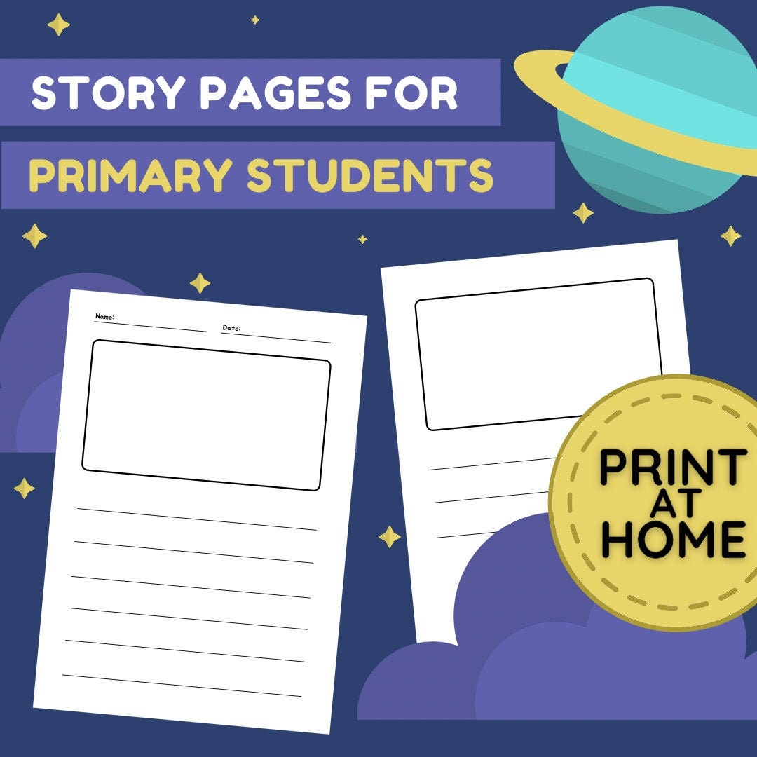 Printable Lined Paper And Story Pages Handwriting Paper Etsy