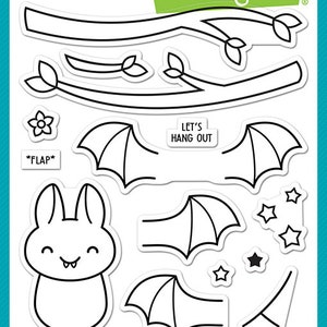 Lawn Fawn Batty For You Clear Stamp & Die Set; LF 3217 and LF3218 NEW