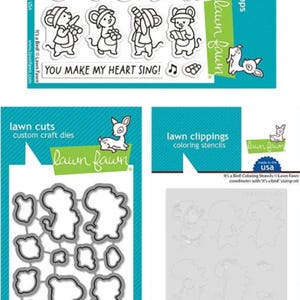 Paquete de plantillas para colorear y troqueles de sellos Lawn Fawn It's a Bird! LF3668, 3669, 3670