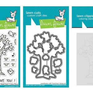 Lot de pochoirs et de matrices de pochoirs Pelouse coeur arbre LF 3671 LF3672 LF3673
