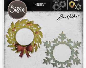 Tim Holtz Sizzix Coroa de flores e floco de neve Thinlits Dies 664210
