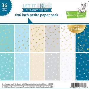 Lawn Fawn 6 x 6" petite papieren verpakking Let it Shine Starry Skies LF2998