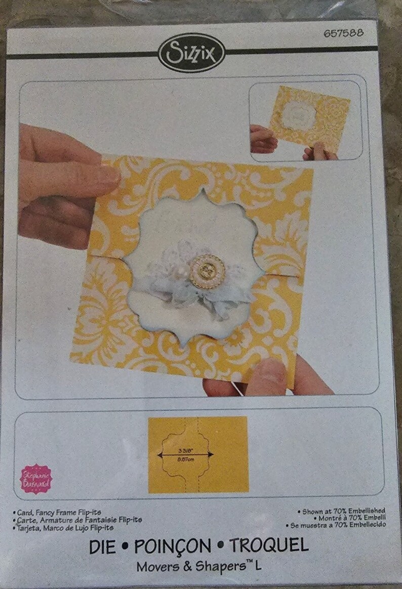 Sizzix Frame Sizzix Movers & Shapers L Card, Fancy Frame Flip-its Die, -687588 by ...