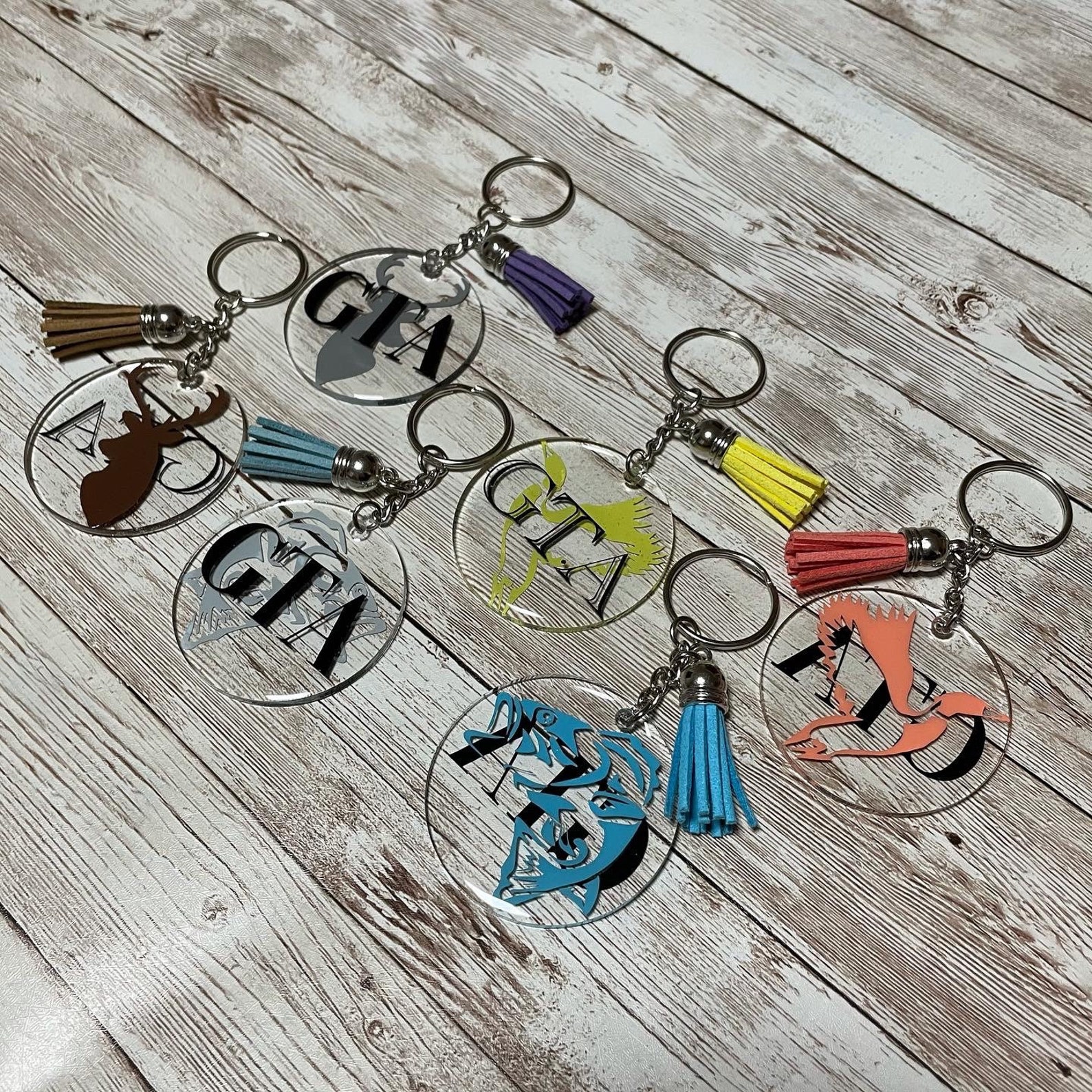 Personalized Name/Initial/Logo Keychains Etsy