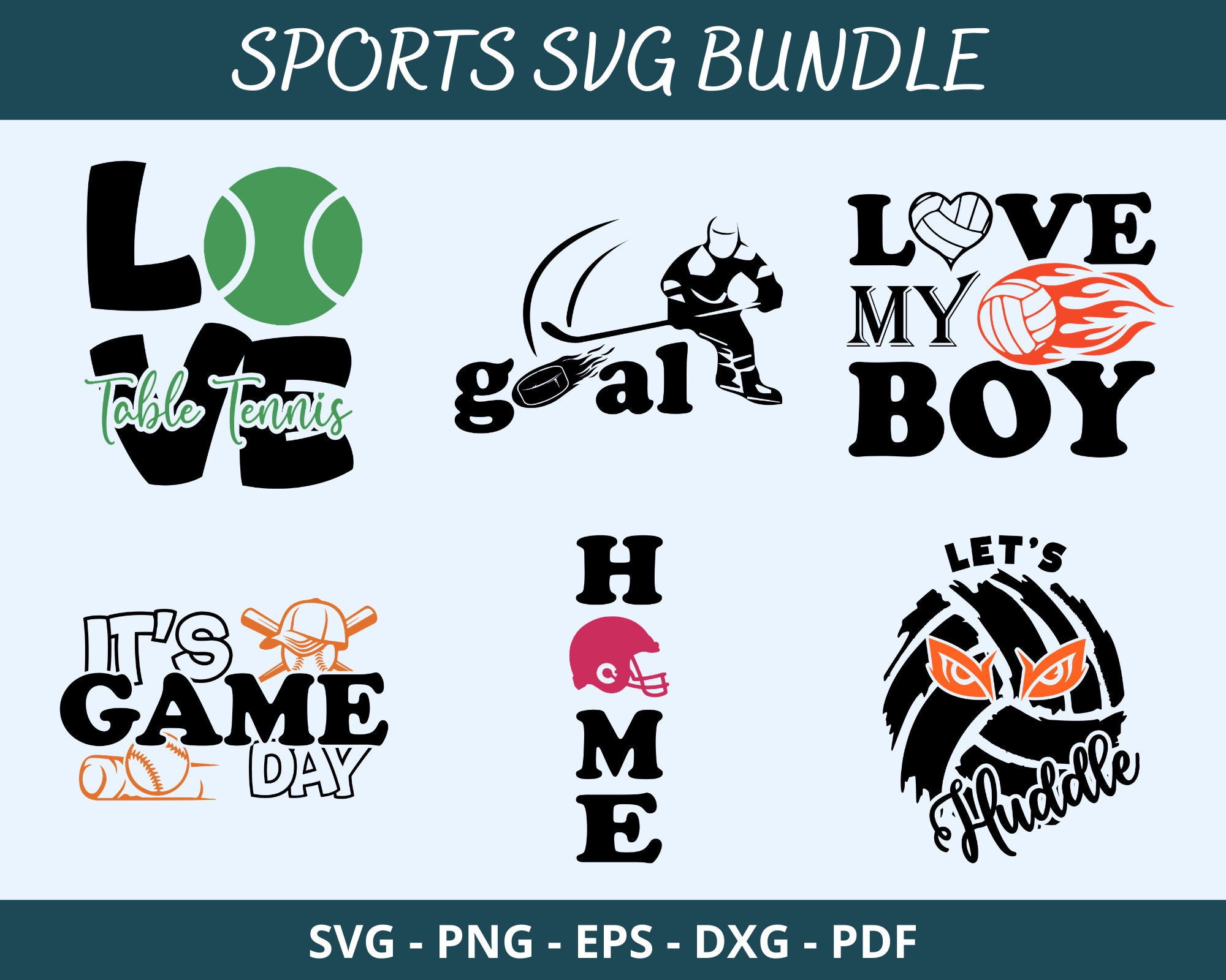 Sport SVG Cut Files Sports SVG Bundle Instant Download Etsy