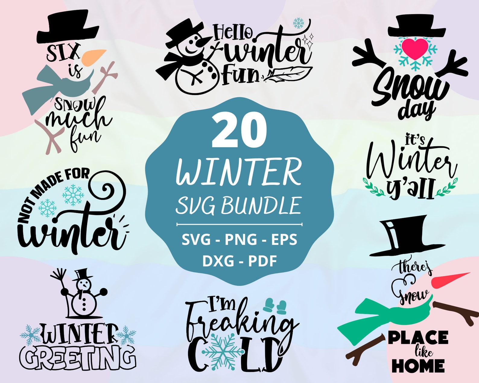 20 Winter Svg Bundle Winter Quote Svg Designs for Download  Etsy