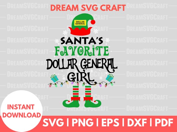 Santa's Favorite Dollar General Girl Svg Svg Cutting - Etsy Israel