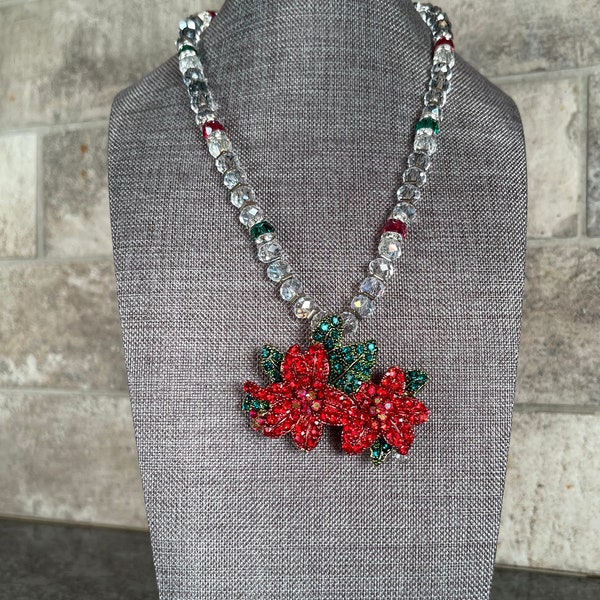 Poinsettia Holiday Necklace