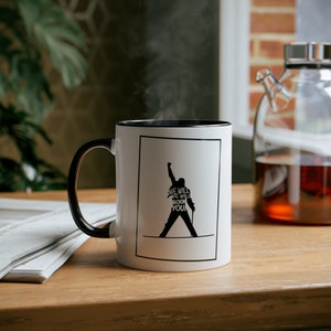 Queen/Freddie Mercury Inspired Two-Tone Coffee Mug