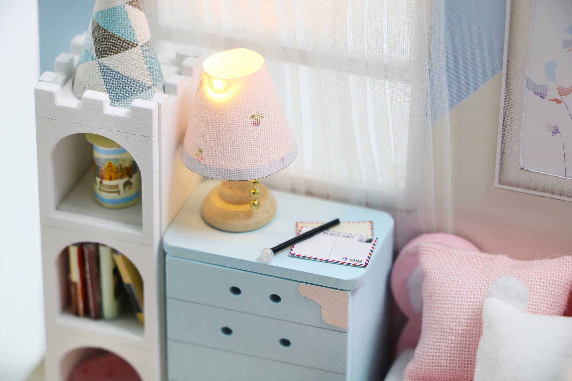 DIY Miniature Collectible DIY Wooden Dollhouse Kit, With LED Lights and ...