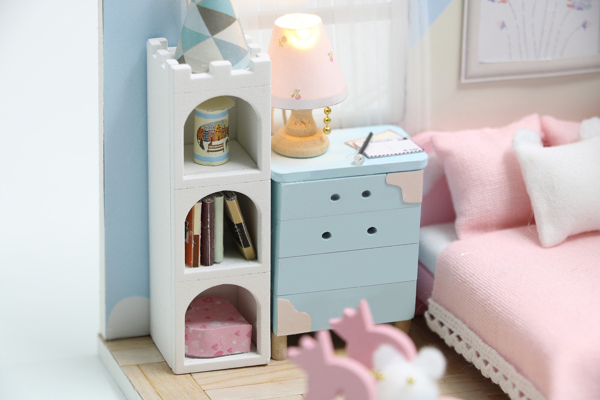 DIY Miniature Collectible DIY Wooden Dollhouse Kit, With LED Lights and ...