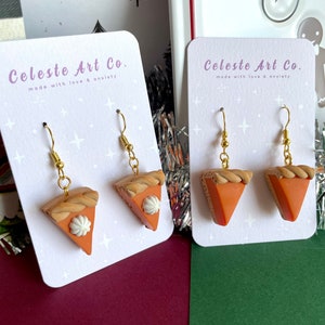 Handmade Miniature Pumpkin Pie Earrings I Thanksgiving