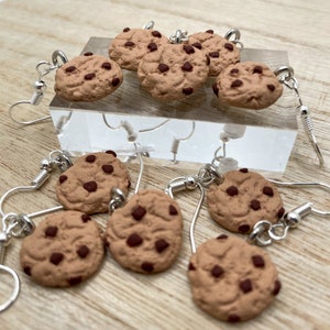 Handmade Miniature Chocolate Chip Cookie Earrings