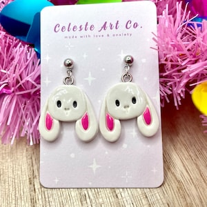 Easter Bunny Rabbit Earrings | spring, holiday