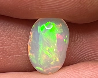 Natural Opal Cabochon,Ethiopian Opal Gemstone,Welo Fire Opal,October Birthstone,Rainbow Fire Opal,Opal For Jewelry,Oval 11x8 MM 2.10 cts