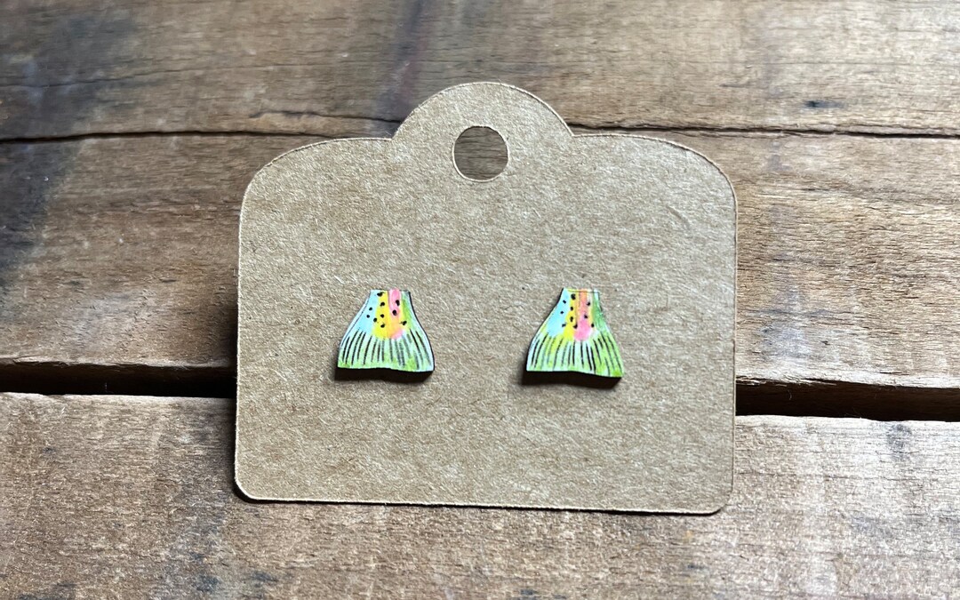 Trout Fin Stud Earrings Etsy