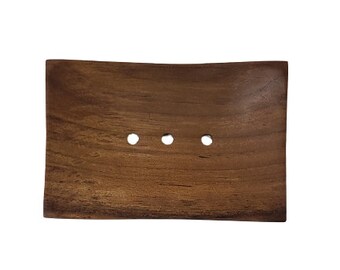 1 Handcrafted soap dish - teak wood
