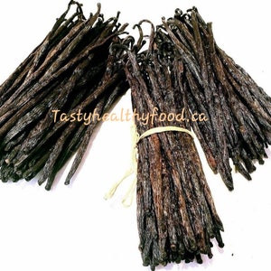Grade B (20 beans) Madagascar natural vanilla beans for Extract, Powder, and Paste (old, dried and imperfect beans)