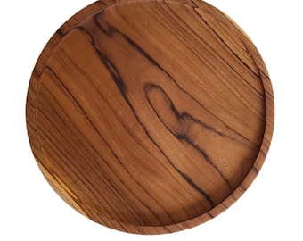 Dinner plate with edge (1 piece) teak wood