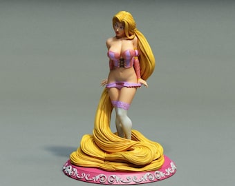 Rapunzel Unpainted Fantasy Figurine 1/10 1/6 1/8,  Resin Model Kit