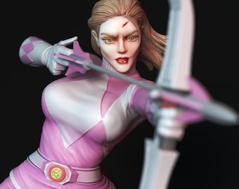 Pink Ranger Unpainted SFW NSFW Female Figurine - Resin Model Kit