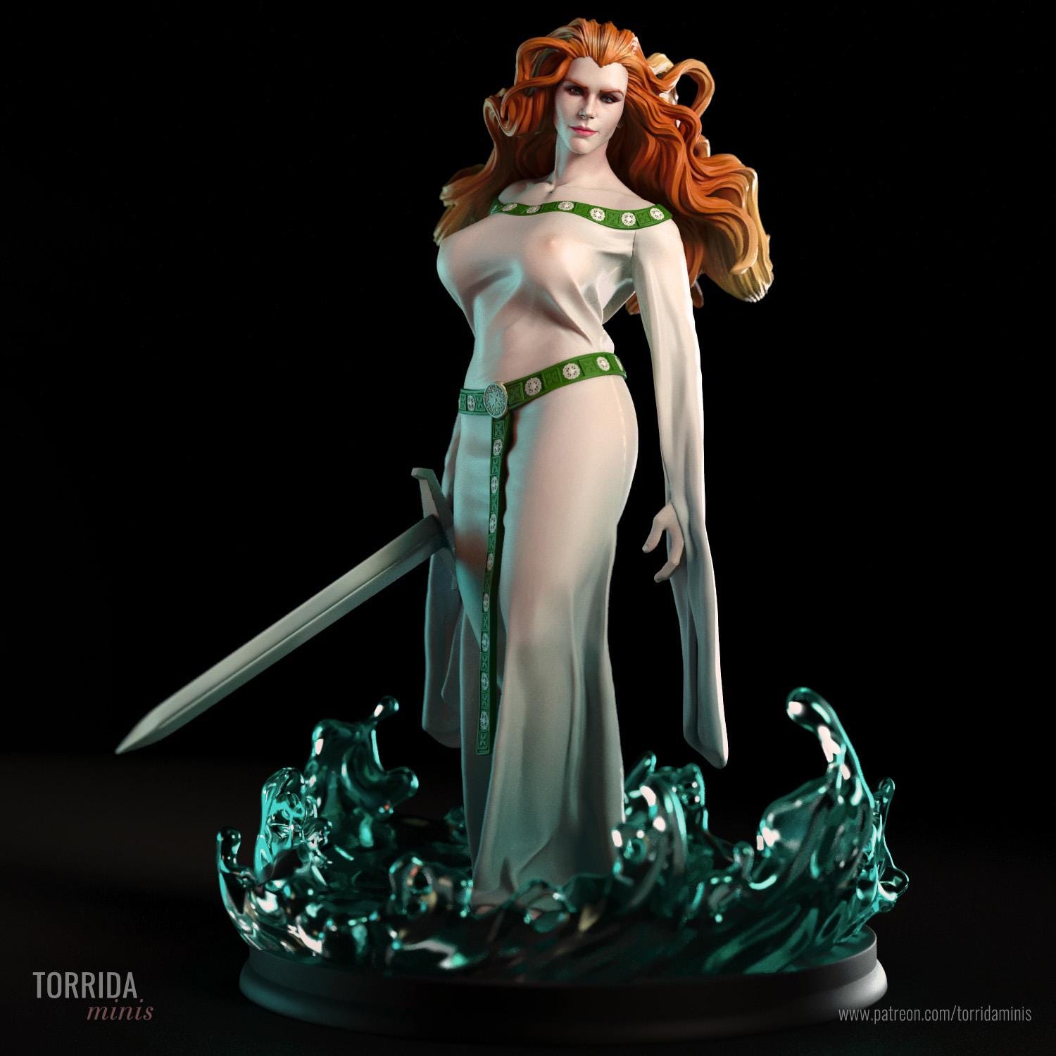 Lady of the lake NSFW topless or sfw *NotPainted* fantasy exotic sexy female figurine 75 mm 1/6 1/8 1/10 2024 torridaminis