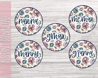 PNG floral personalizado / Memaw / Grandma Life / Mom png / Sublimation design / Granna Floral Print / Floral Mother's Day Png / Mama Floral