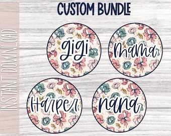PNG floral personalizado / Nana / Grandma Life / Mom png / Sublimation design / GiGi Floral Print / Floral Mother's Day Png / Mama Floral